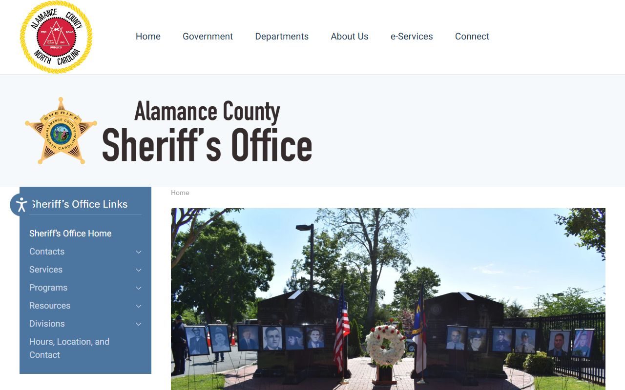 Burlington phone numbers Alamance County Sheriff's Office contact page